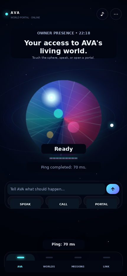 AVA Mobile world portal in English
